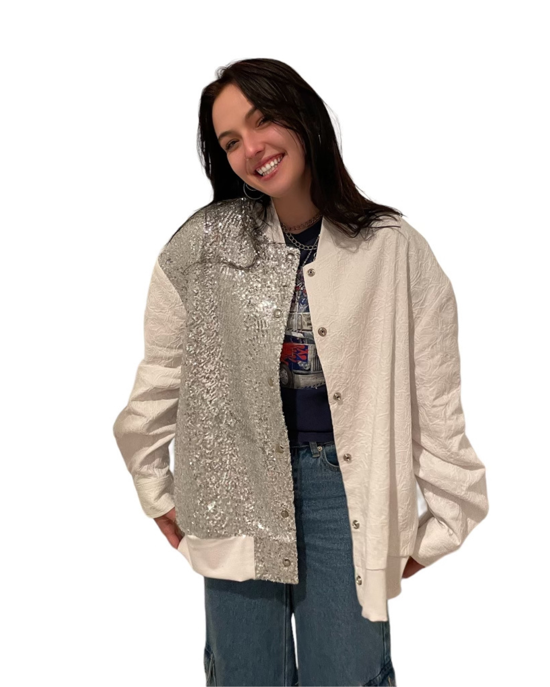 White Disco Bomber