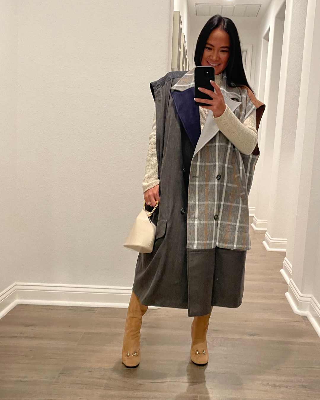 Brown Out Oversized Sleeveless Overcoat