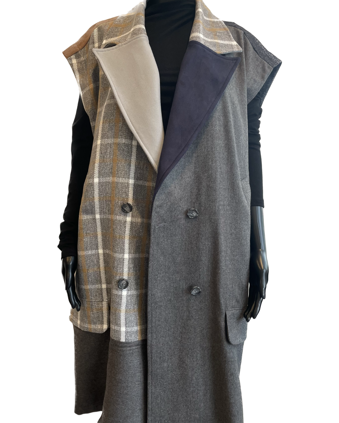 Brown Out Oversized Sleeveless Overcoat